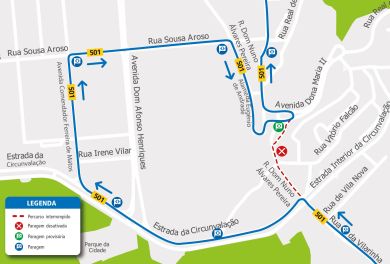 ROUTE CHANGE - ROADWORKS - R. D. NUNO ÁLVARES PEREIRA - MATOSINHOS